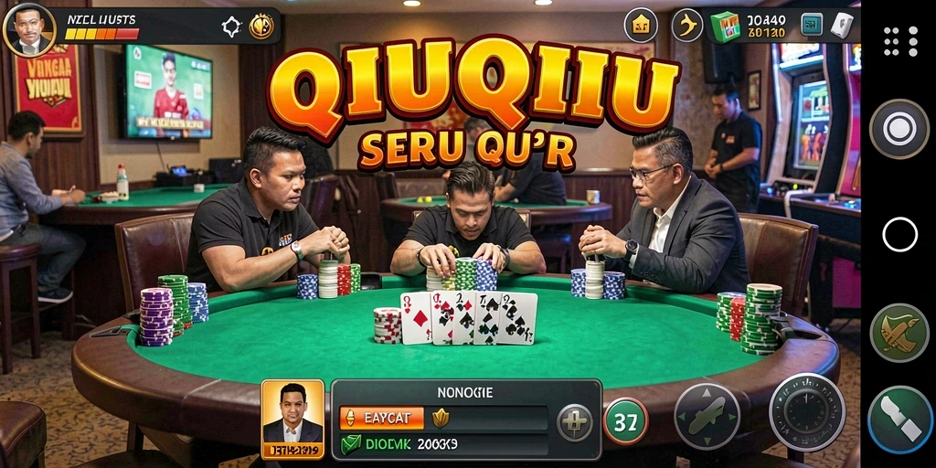 Screenshot utama menampilkan gameplay seru QiuQiu.