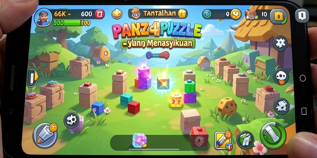 Tampilan gameplay menantang dalam 66K yang membuat ketagihan.