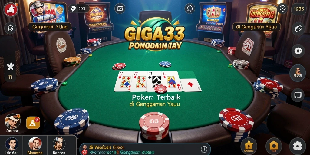 Tampilan gameplay seru GIGA33 dengan aksi Poker yang mendebarkan.