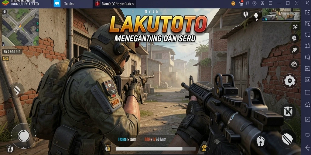 Screenshot gameplay <strong>LAKUTOTO</strong> menampilkan aksi tembak-menembak yang mendebarkan.
