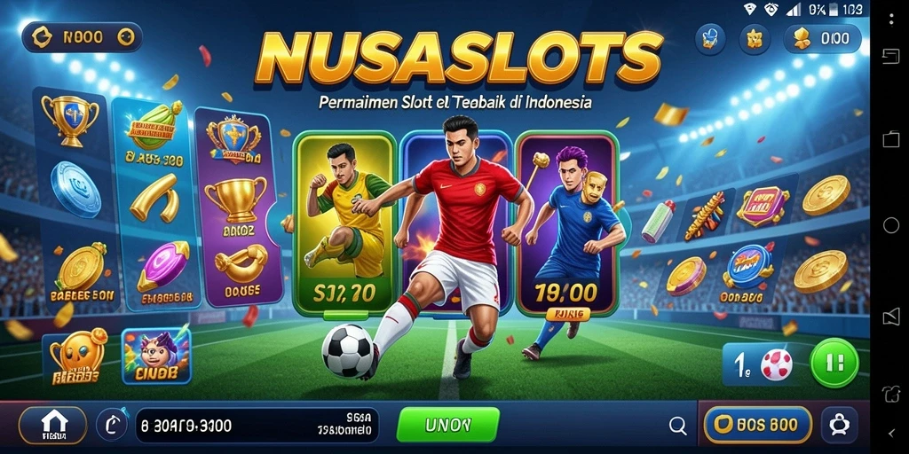 Screenshot NUSASLOTS menampilkan aksi seru permainan slot olahraga.