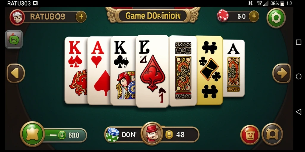 Screenshot menampilkan gameplay seru dalam RATU303 saat bermain domino.