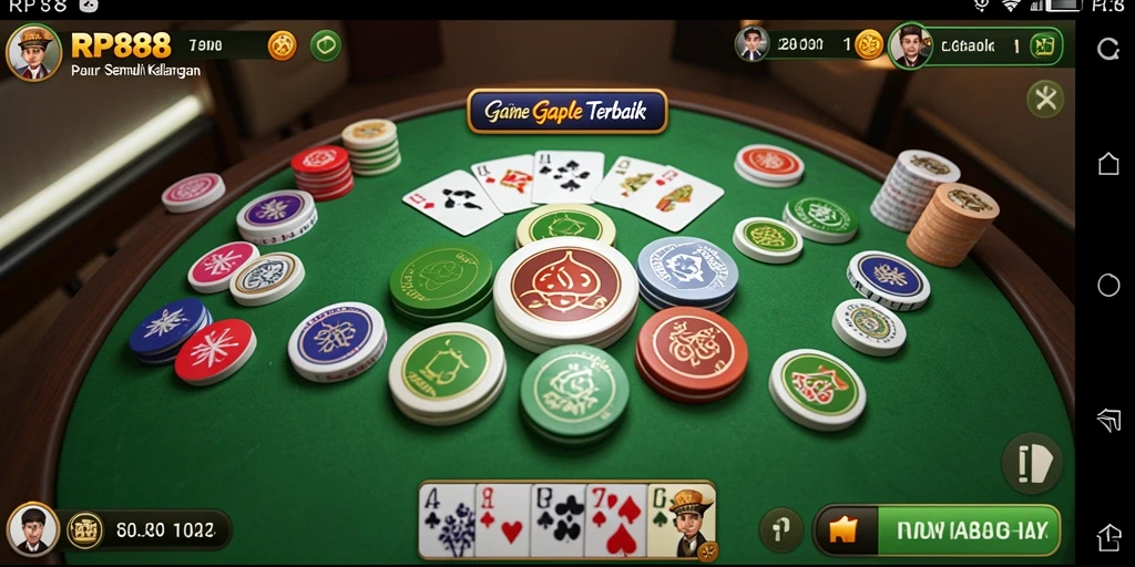 Screenshot menunjukkan gameplay seru Gaple di RP888.