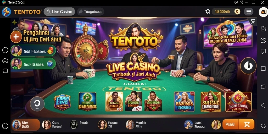 Tampilan gameplay Live Casino yang seru dan interaktif di TENTOTO.