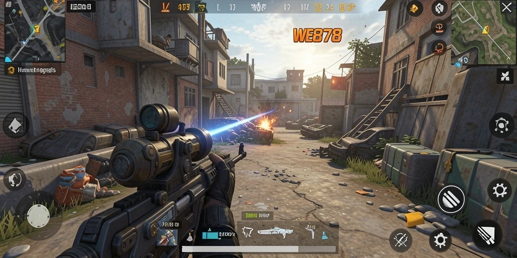 Tampilan gameplay WE878 yang intens dan mendebarkan saat berperang.
