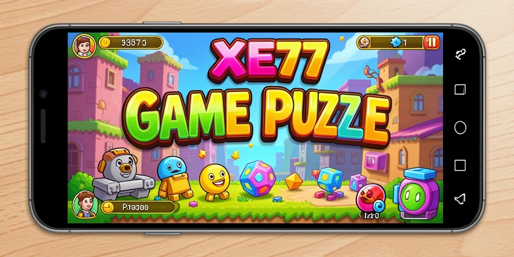 Screenshot gameplay XE77 menampilkan tantangan puzzle yang menarik.