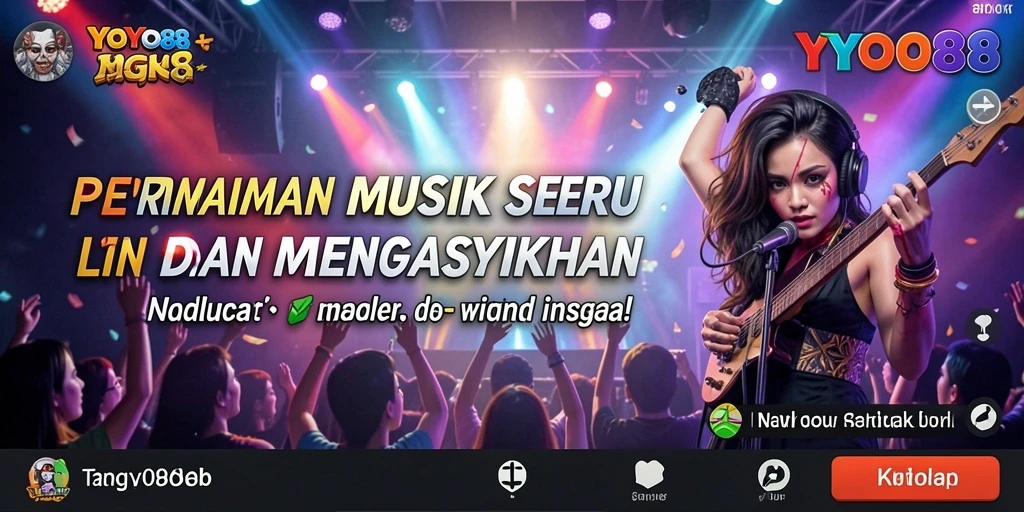 Tampilan gameplay seru dalam aplikasi musik YOYO88.